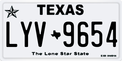 TX license plate LYV9654