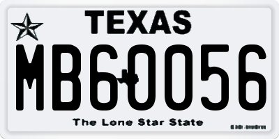 TX license plate MB60056