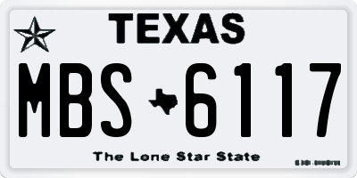 TX license plate MBS6117