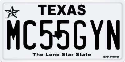 TX license plate MC55GYN
