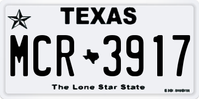 TX license plate MCR3917