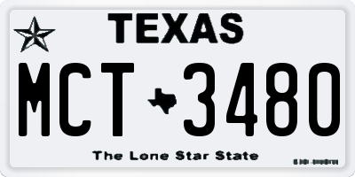 TX license plate MCT3480