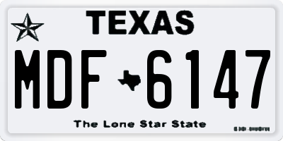 TX license plate MDF6147