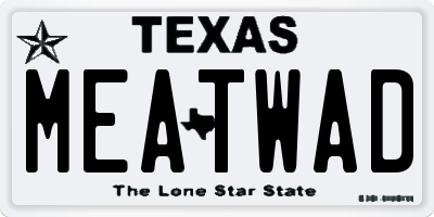 TX license plate MEATWAD