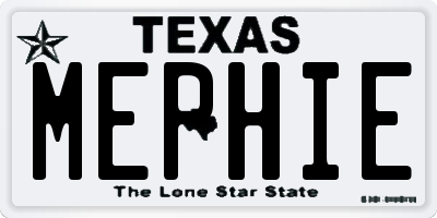 TX license plate MEPHIE
