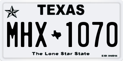 TX license plate MHX1070