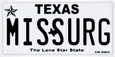 TX license plate MISSURG