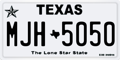 TX license plate MJH5050