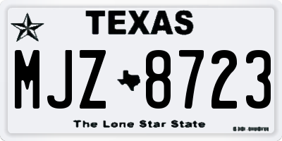 TX license plate MJZ8723