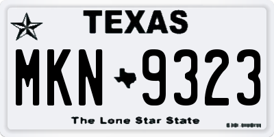 TX license plate MKN9323