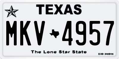 TX license plate MKV4957