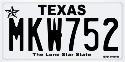 TX license plate MKW752