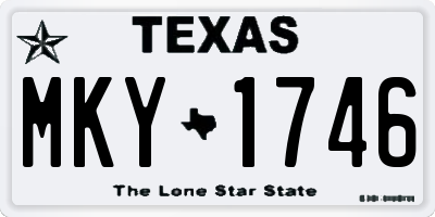 TX license plate MKY1746