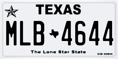 TX license plate MLB4644