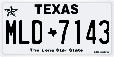 TX license plate MLD7143