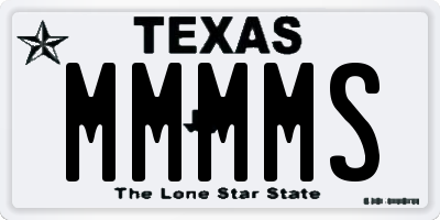 TX license plate MMMMS