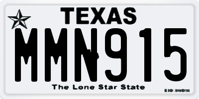 TX license plate MMN915