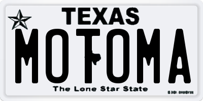 TX license plate MOTOMA