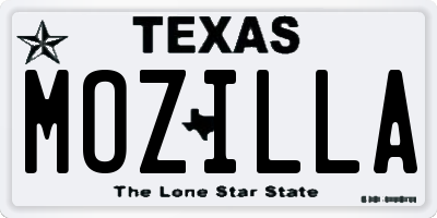 TX license plate MOZILLA