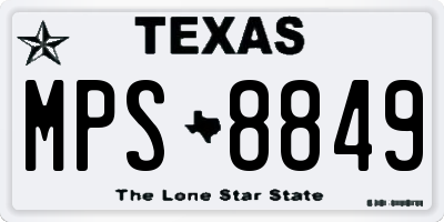 TX license plate MPS8849