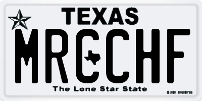 TX license plate MRCCHF