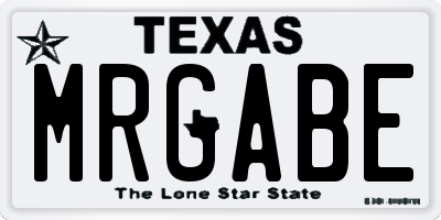 TX license plate MRGABE