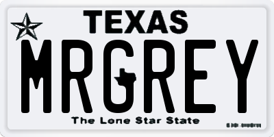 TX license plate MRGREY