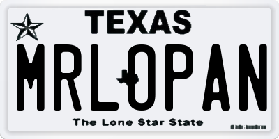 TX license plate MRLOPAN