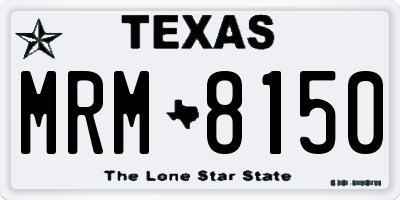 TX license plate MRM8150