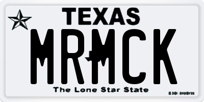 TX license plate MRMCK