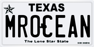 TX license plate MROCEAN