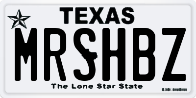 TX license plate MRSHBZ