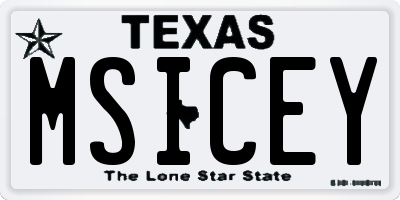 TX license plate MSICEY