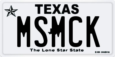 TX license plate MSMCK