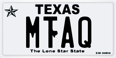 TX license plate MTAQ