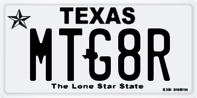 TX license plate MTG8R