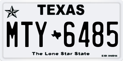 TX license plate MTY6485