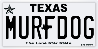 TX license plate MURFDOG