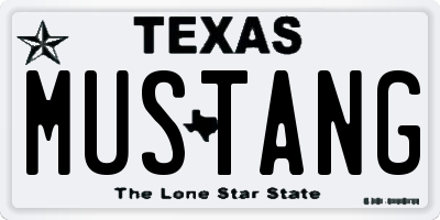 TX license plate MUSTANG