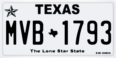 TX license plate MVB1793