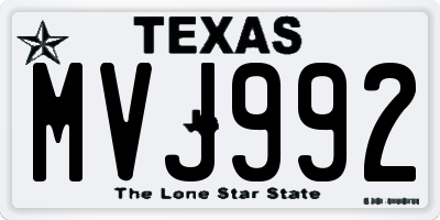 TX license plate MVJ992