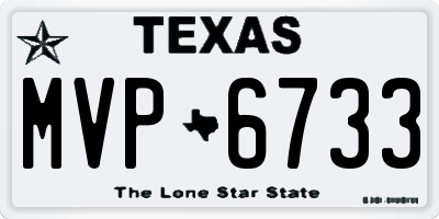 TX license plate MVP6733