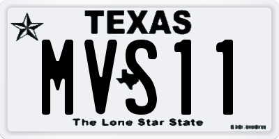 TX license plate MVS11