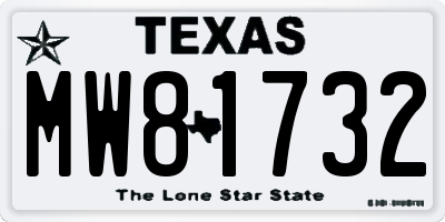 TX license plate MW81732