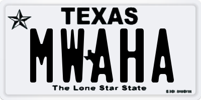 TX license plate MWAHA