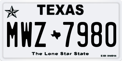 TX license plate MWZ7980