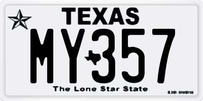 TX license plate MY357