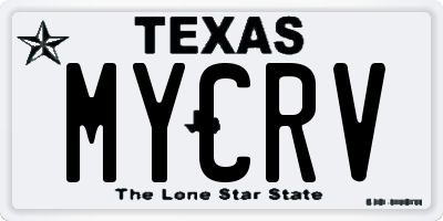 TX license plate MYCRV