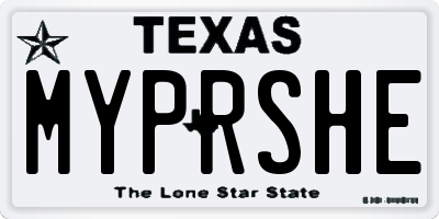 TX license plate MYPRSHE