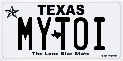 TX license plate MYTOI